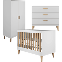 BABYZIMMER 3-teilig Kubi Weiß - Weiß, Holzwerkstoff (66/90/124cm) - Petits-meubles