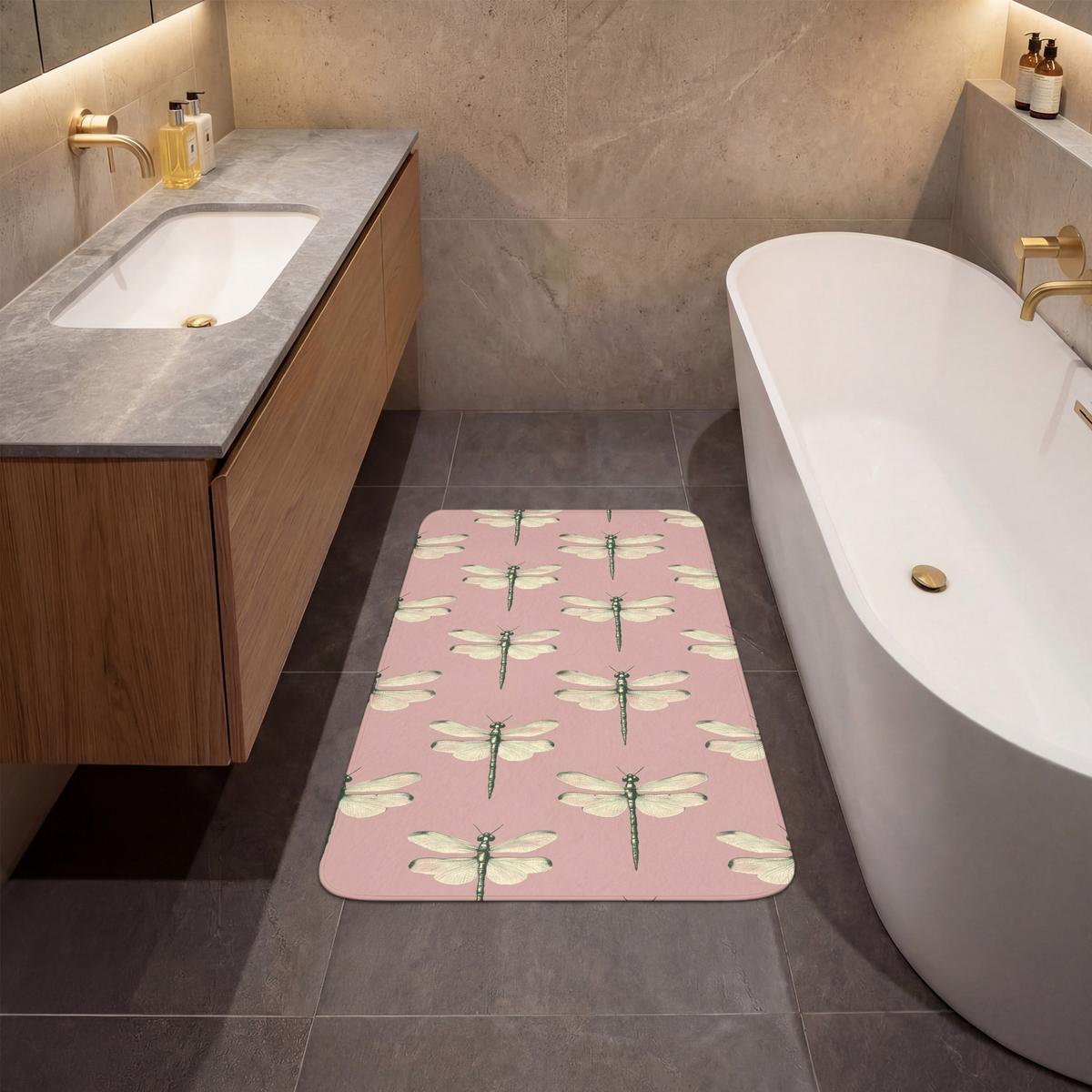 BADEMATTE Lillibells - Muster - Rosa 60x90 cm - Rosa, Textil (60/90cm) - OnlyWow