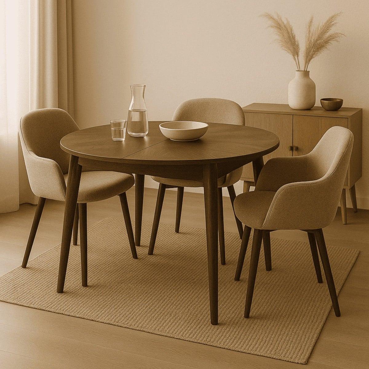 TISCH mit Massivholzbeinen - vina 100/100/75 cm - Naturfarben, Holzwerkstoff (105/100/75cm) - Calicosy