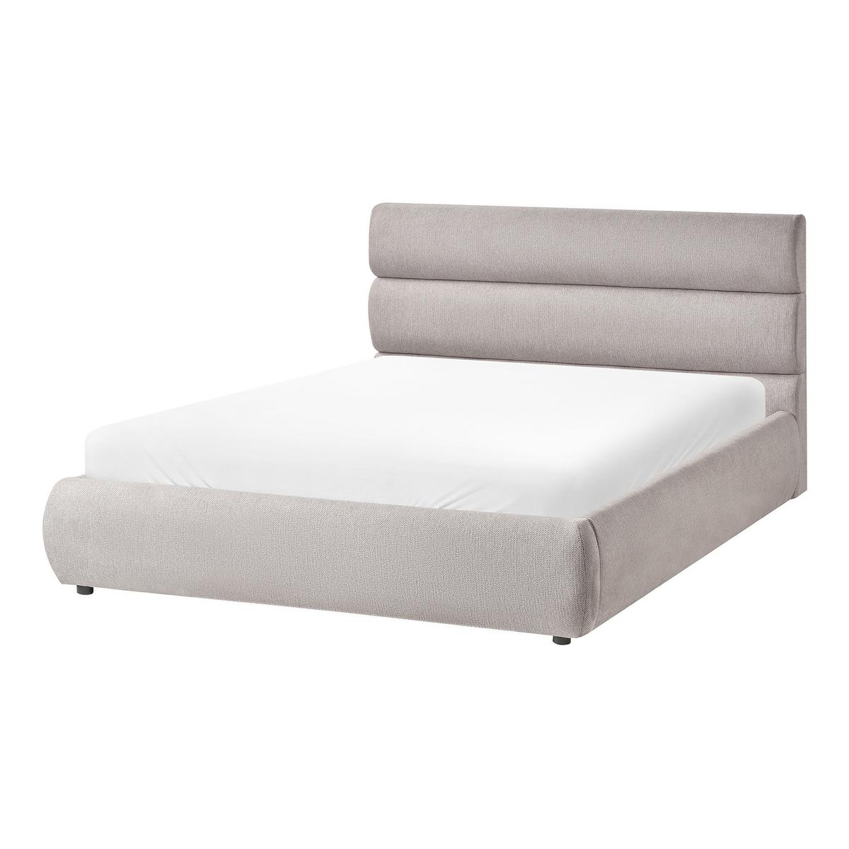 BETT mit Stauraum 140/200 cm Kunstleinen Hellgrau Bonifacio - Hellgrau, Textil (140/200cm) - Beliani