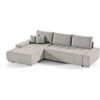 ECKSOFA Draco L beige links - Chromfarben/Beige, Textil/Metall (267/186cm) - Beautysofa