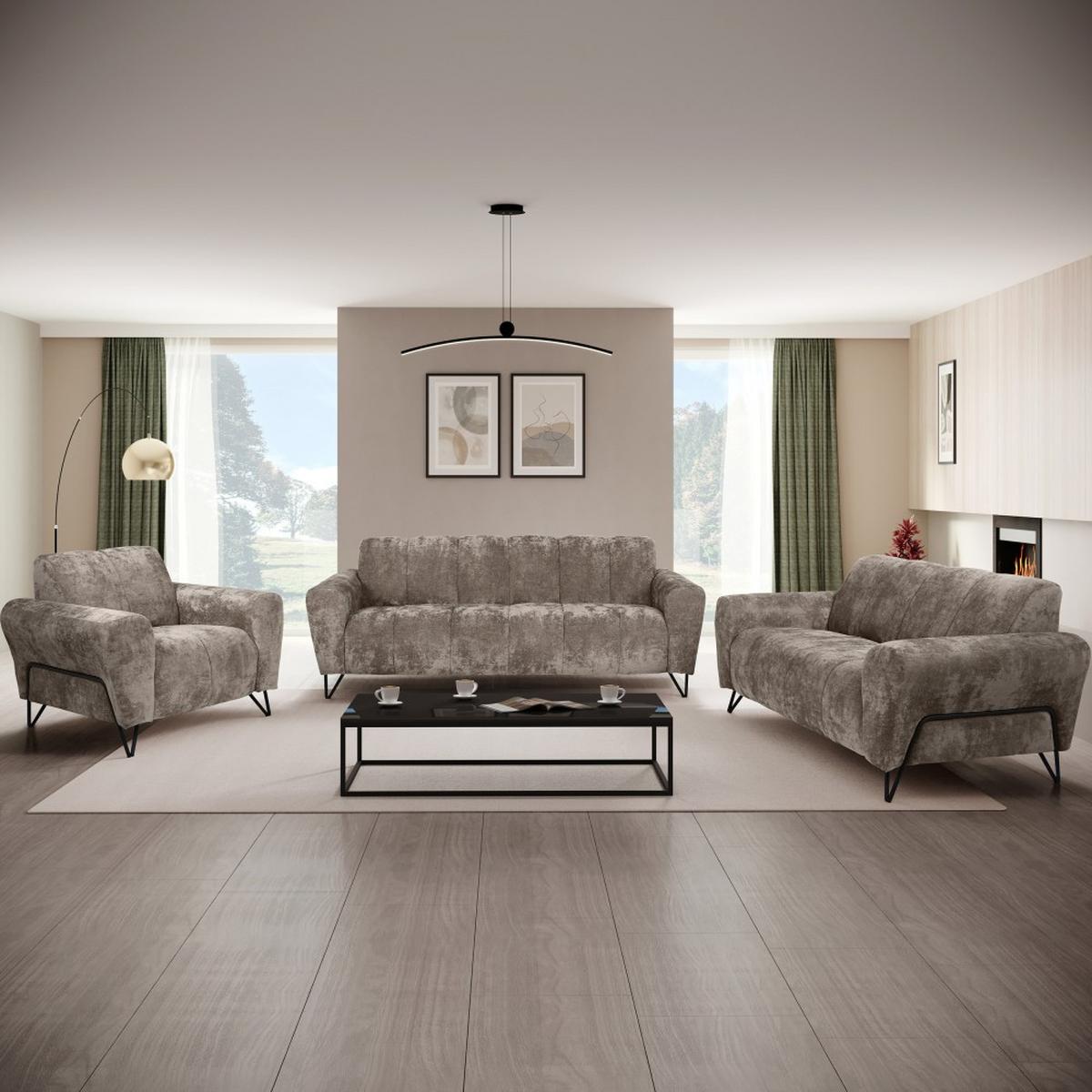 2-SITZER SOFA Volare braun - Schwarz/Braun, Textil/Metall (160/83/98cm) - Beautysofa