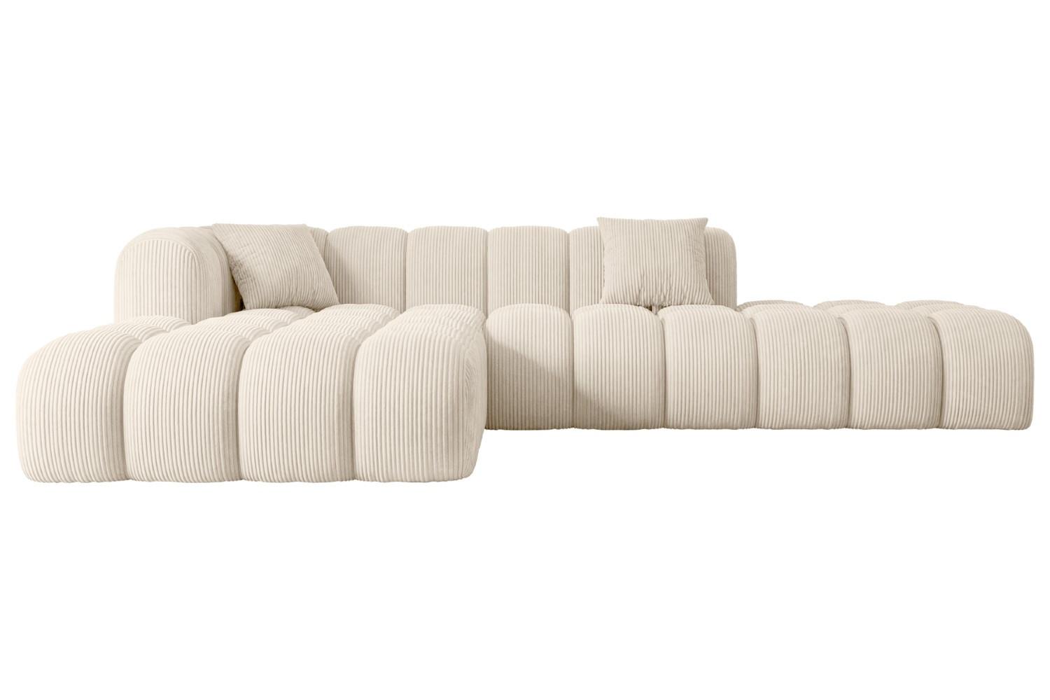 ECKSOFA Ottomane Links OLEA-L2 - 289x176x71 cm Beige - Beige/Schwarz, Holzwerkstoff/Kunststoff (176/289cm) - ALTDECOR