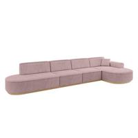 ECKSOFA Ottomane Rechts MARI-L3-v2 - 413x171x83 cm Rosa Cord - Rosa, Holzwerkstoff/Textil (171/413cm) - ALTDECOR