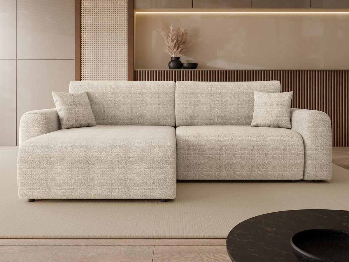ECKSOFA Floryn L - Beige/Schwarz, Holz/Kunststoff (245/145cm) - MIRJAN24