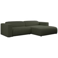 OFERTA WYCOFANA ECKSOFA PASADENA Grün Bouclé Rechts Seite - Schwarz/Grün, Kunststoff/Textil (288/180cm) - MKS