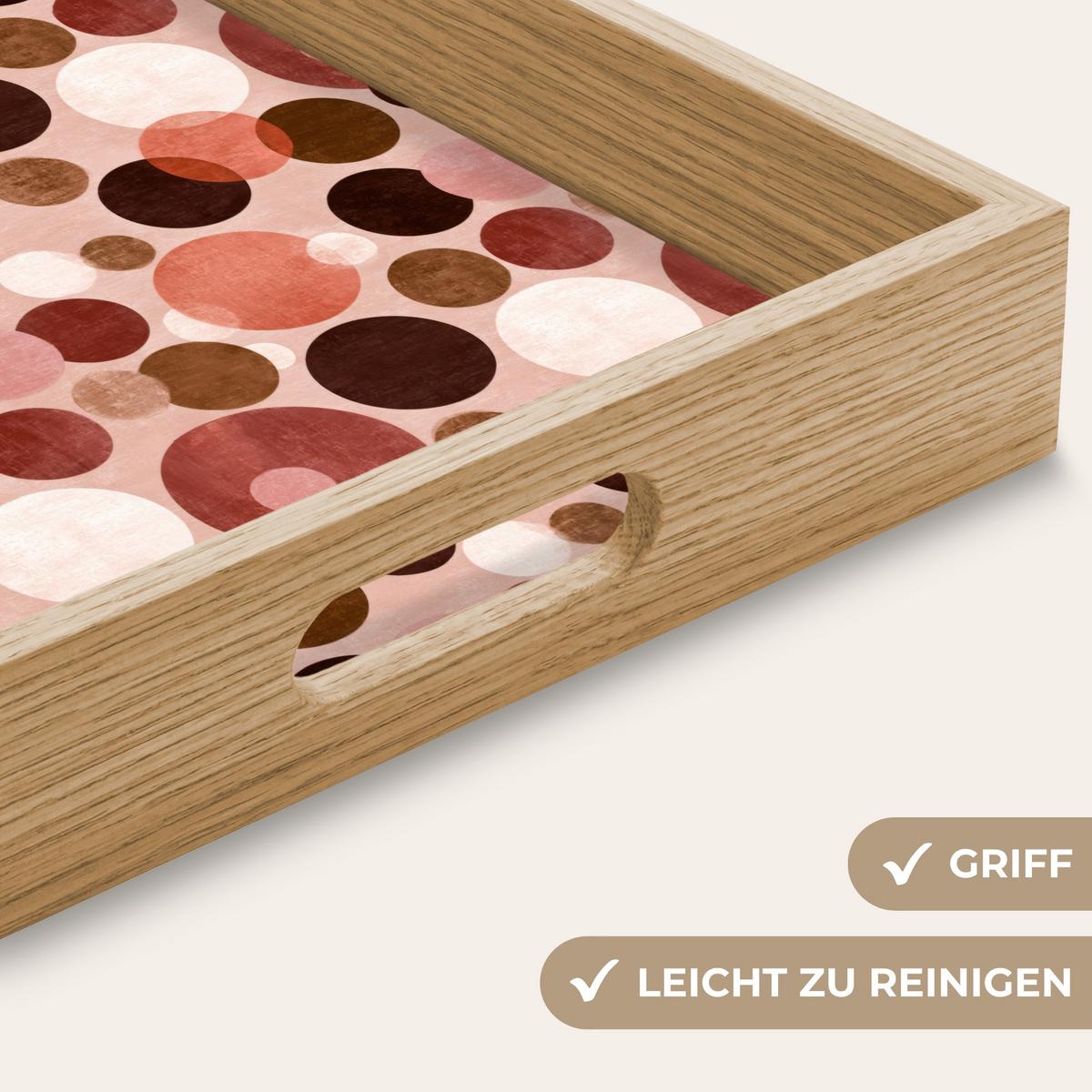 TABLETT Kreise - Modern - Farbenfroh 40x30 cm - Rosa, Holz (40/5/5cm) - OnlyWow
