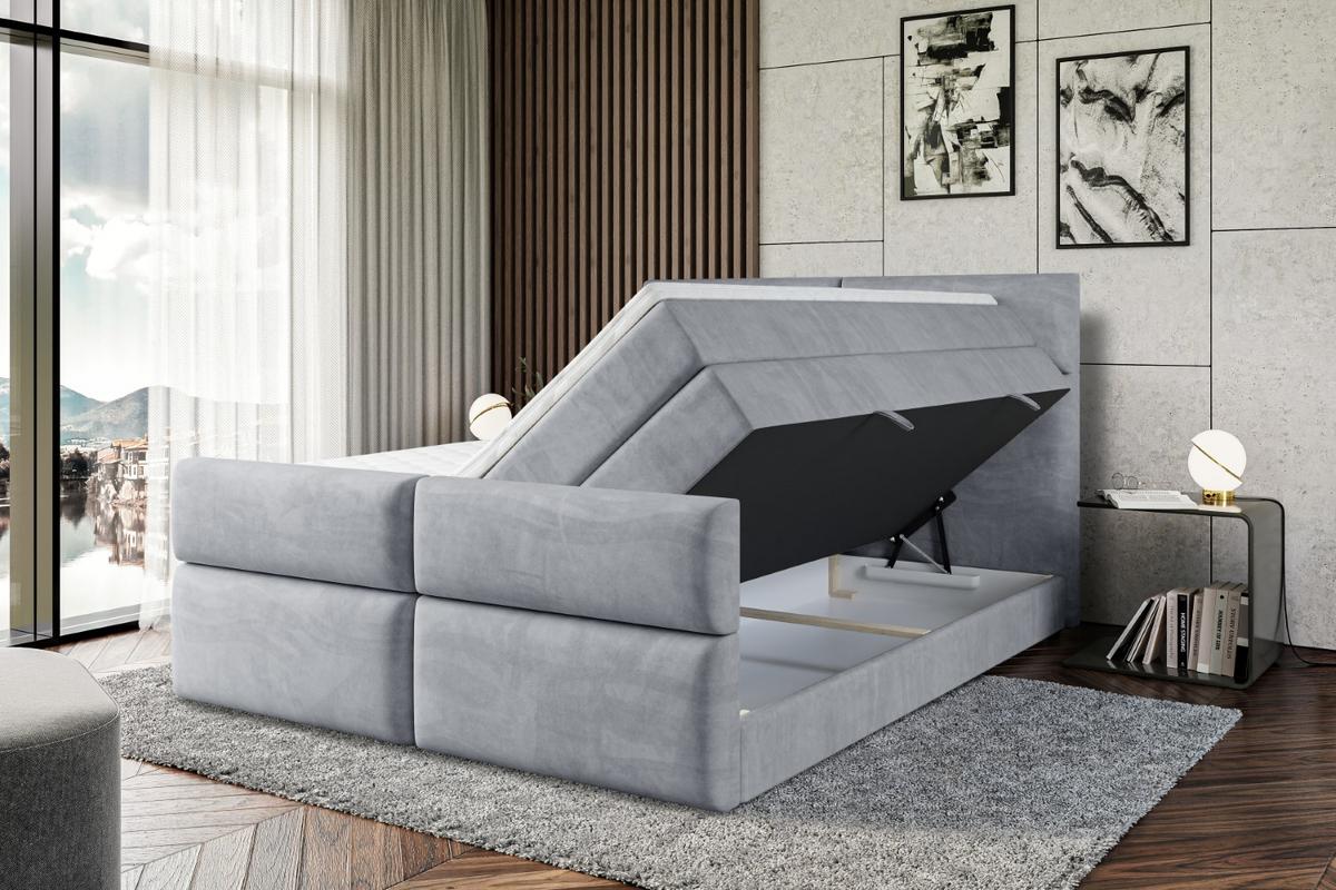 BOXSPRINGBETT BOXI3-Z KING - 140x200 - H3/H4 - Grau - Grau, Holzwerkstoff (140/200cm) - ALTDECOR