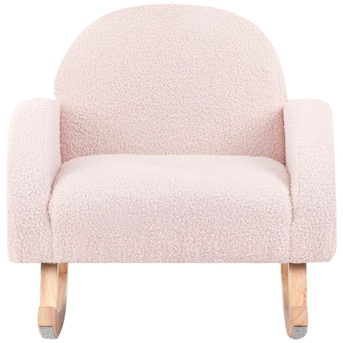 KINDERSCHAUKELSTUHL Bouclé Pastellrosa Hug - Pink, Textil (54/53/52cm) - Beliani