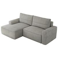 ECKSOFA BELLUNO L Hellgrau Strukture - Links - Hellgrau/Schwarz, Textil (144/233cm) - MKS