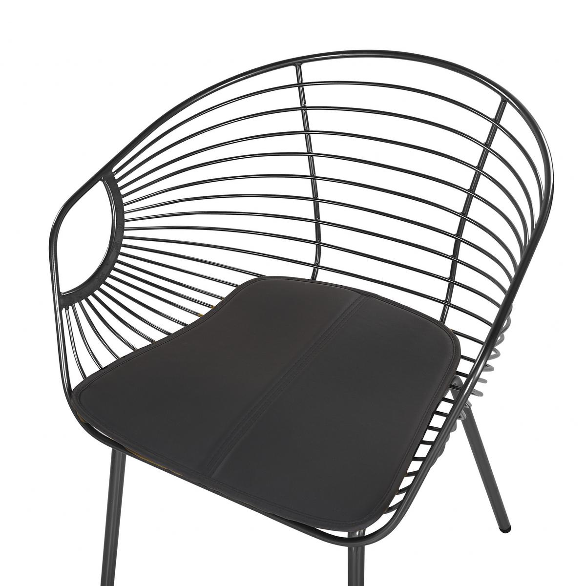 METALLSTUHL 2er-Set Schwarz Hoback - Schwarz, Textil/Metall (60/79/56cm) - Beliani