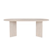 ESSTISCH mit ovaler Tischplatte L200 cm 90/200/75 cm - Beige, Holzwerkstoff (96/90/75cm) - Calicosy