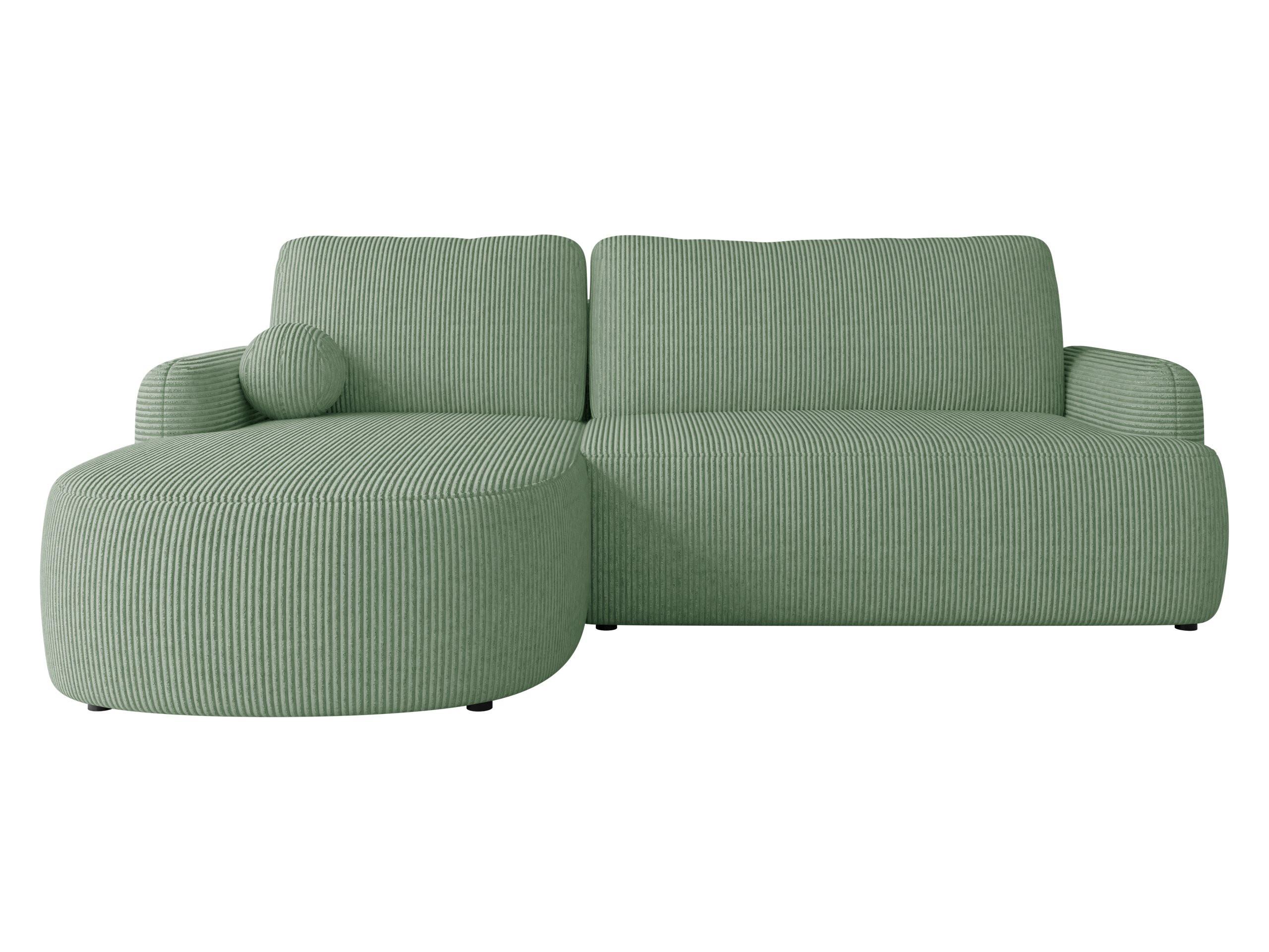 ECKSOFA Loridu Cord, Seite: Links - Schwarz/Mintgrün, Holz/Kunststoff (250/174cm) - MIRJAN24