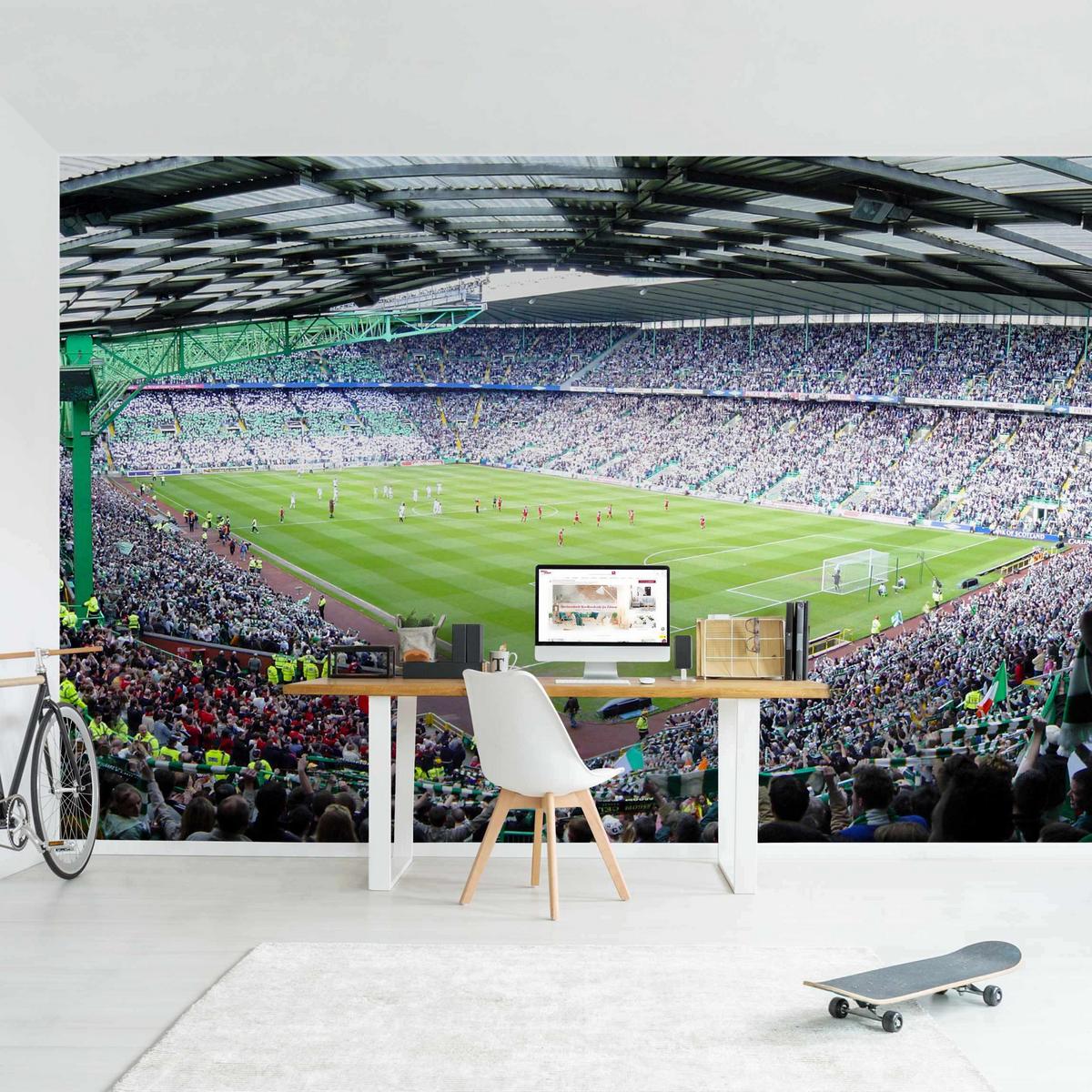 FOTOTAPETE Fußballstadion 288/190 cm - Multicolor, Papier (288/190cm) - Bilderwelten
