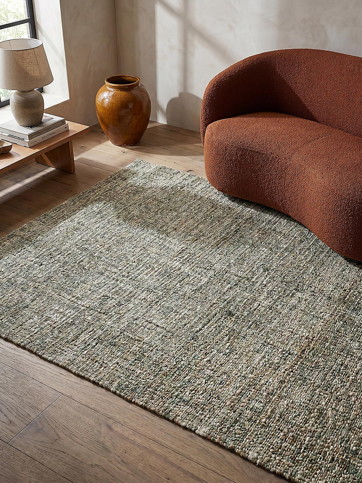 WOLLTEPPICH OTLEY, einfarbig, Grün, 200 x 290 cm - Grün, Textil (290/200cm) - KADIMA DESIGN