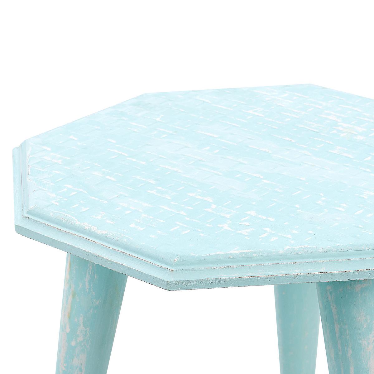 BEISTELLTISCH 2er-Set Achteckig Blau Kanri - Blau, Holzwerkstoff (42/42/45cm) - Beliani