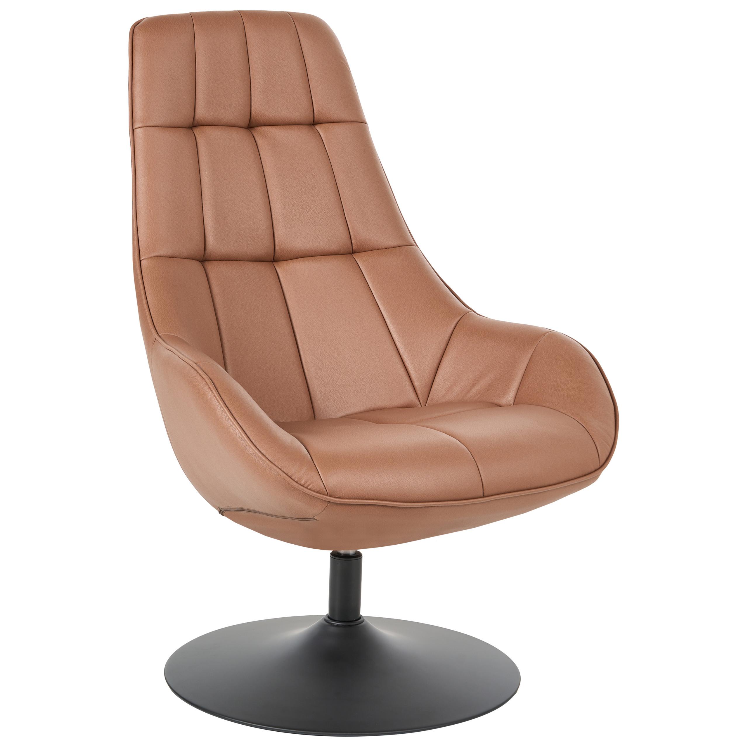 DREHSESSEL Kunstleder Braun Marstrand - Schwarz/Braun, Kunststoff/Metall (65/99/82cm) - Beliani