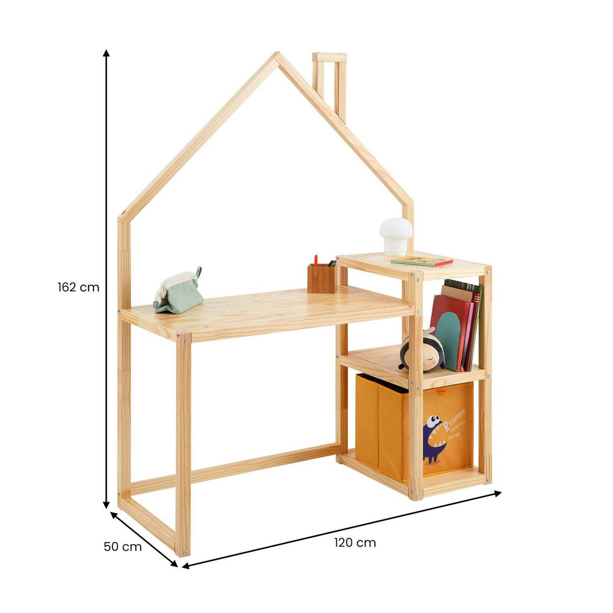 KINDERSCHREIBTISCH NIVIA - Naturfarben, Holz (120/162/50cm) - IDIMEX