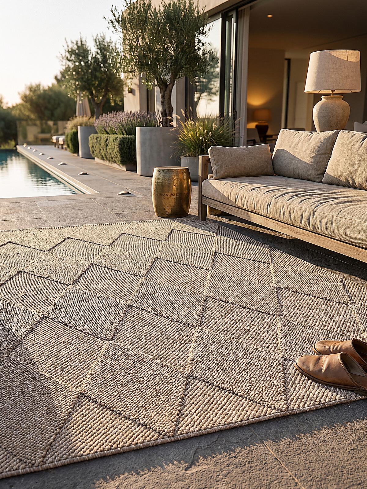 FLACHWEBTEPPICH Karo TOCE Polypropylen Natur 120 x 160 cm - Beige, Textil (120/160cm) - KADIMA DESIGN