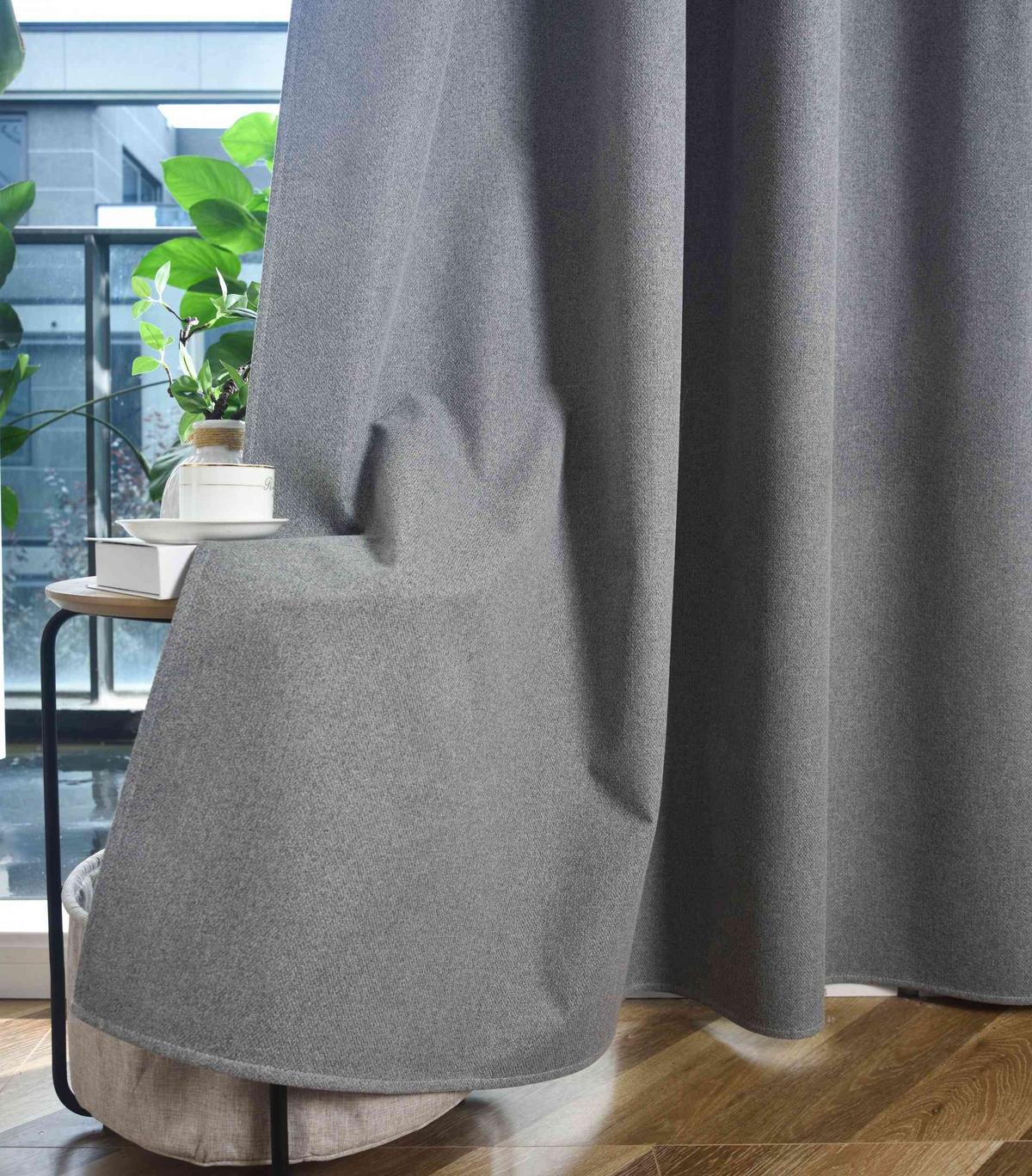 VORHANG 2ER SET »München Dark« HxB 225x145 Grau - Grau, Textil (145/225cm) - Gardinenbox