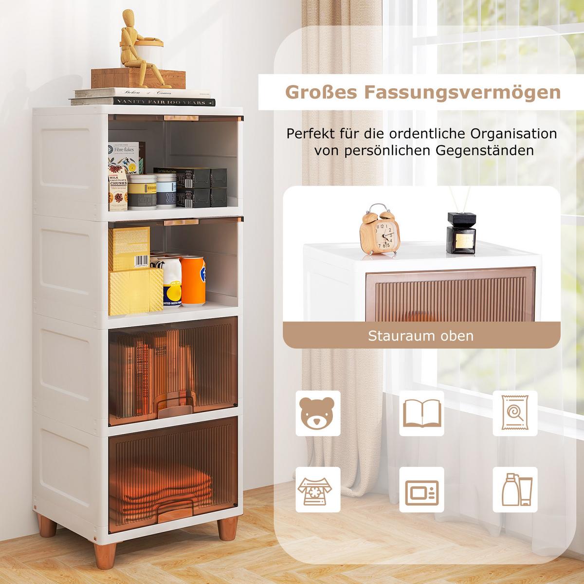 AUFBEWAHRUNGSBOX 150 L Weiß - Weiß, Kunststoff (45/117/38cm) - COSTWAY