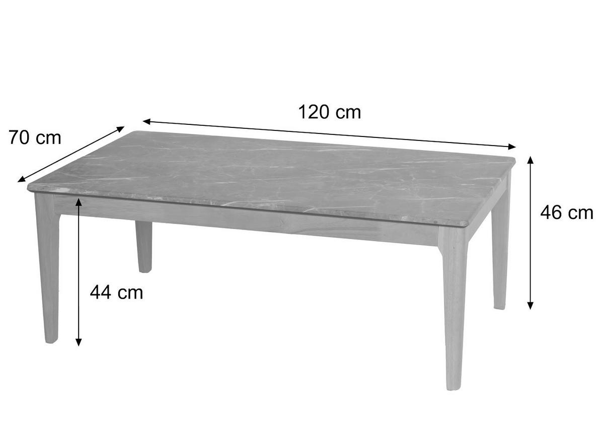 COUCHTISCH rechteck Grau - Grau, Holz (70/120/46cm) - MCW