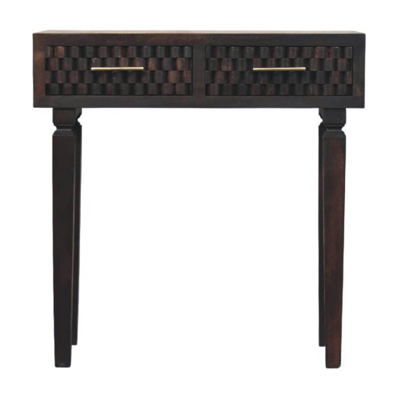KONSOLENTISCH Rich-Velvet-Mocha-Finish, 2 Schubladen, Dunkelbraun - Dunkelbraun, Holz (80/35/82cm) - Artisan Furniture