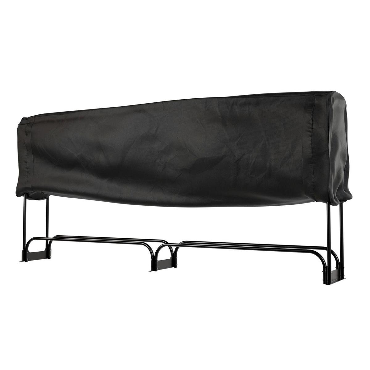 KAMINHOLZREGAL mit Abdeckung - Schwarz, Metall (260/117/36cm) - Juskys