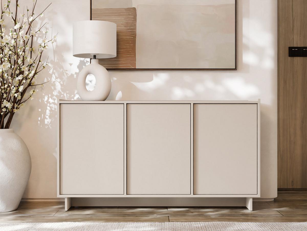 SIDEBOARD Yasumi K147 - Kaschmir/Schwarz, Holzwerkstoff/Kunststoff (147/82/39cm) - MIRJAN24