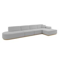 ECKSOFA Ottomane Rechts IREA-L3-v2 - 412x165x80 cm Hellgrau - Hellgrau, Holzwerkstoff/Textil (412/165cm) - ALTDECOR