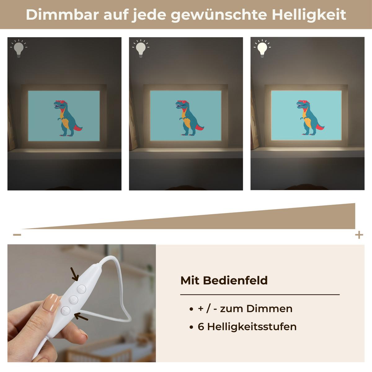 NACHTTISCHLAMPE Dinosaurier - Blau - Sonnenbrille 20x15 cm - Hellblau, Holzwerkstoff (8/20/15cm) - OnlyWow