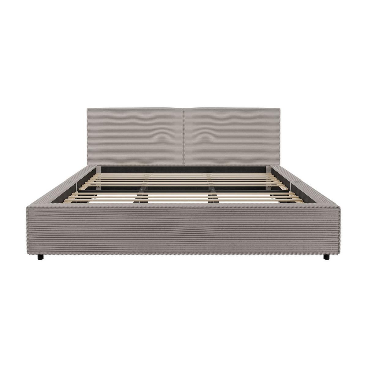 POLSTERBETT Salerno Cord taupe 180x200 cm - Taupe, Textil (180/200cm) - Juskys