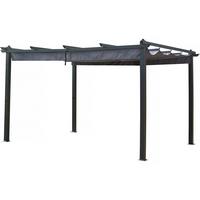 PERGOLA - MARKISE pergola en aluminium avec toit rétractable - 3 x 4 m - gris anthracite Anthrazit - Grau, Metall (295/231/395cm) - Habitat Garten