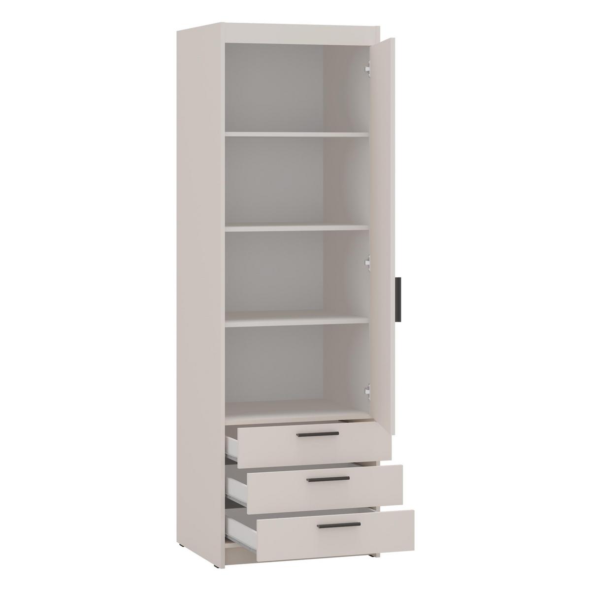 KLEIDERSCHRANK Storicos Beige 59,9/190,5/53 cm - 1T3S Modern mit Schubladen - Beige, Holzwerkstoff/Kunststoff (59.9/190.5/53cm) - AX Living