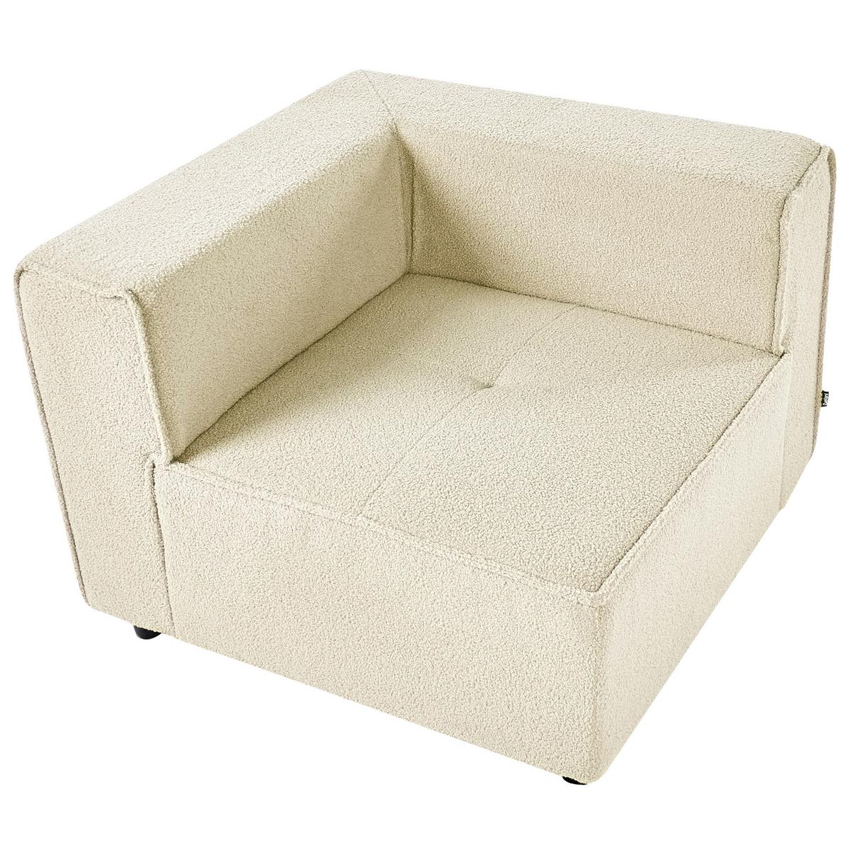 ECKMODUL Bouclé Cremeweiß Axebo - Creme, Textil (94/93/94cm) - Beliani
