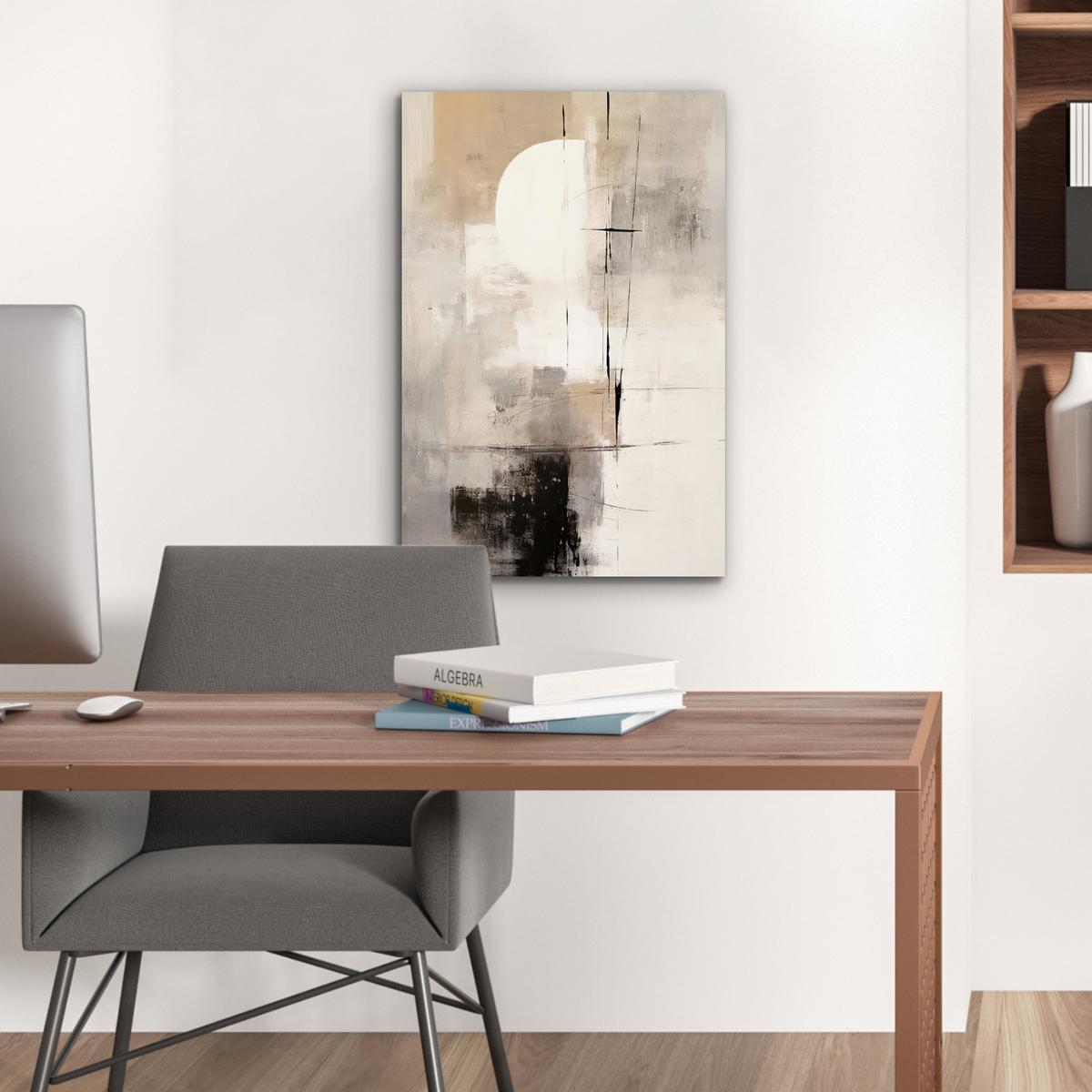 METALLBILD Abstrakt - Kunst - Grau Deko Schlafzimmer 40x60 cm - Hellgrau, Metall (40/60cm) - MuchoWow
