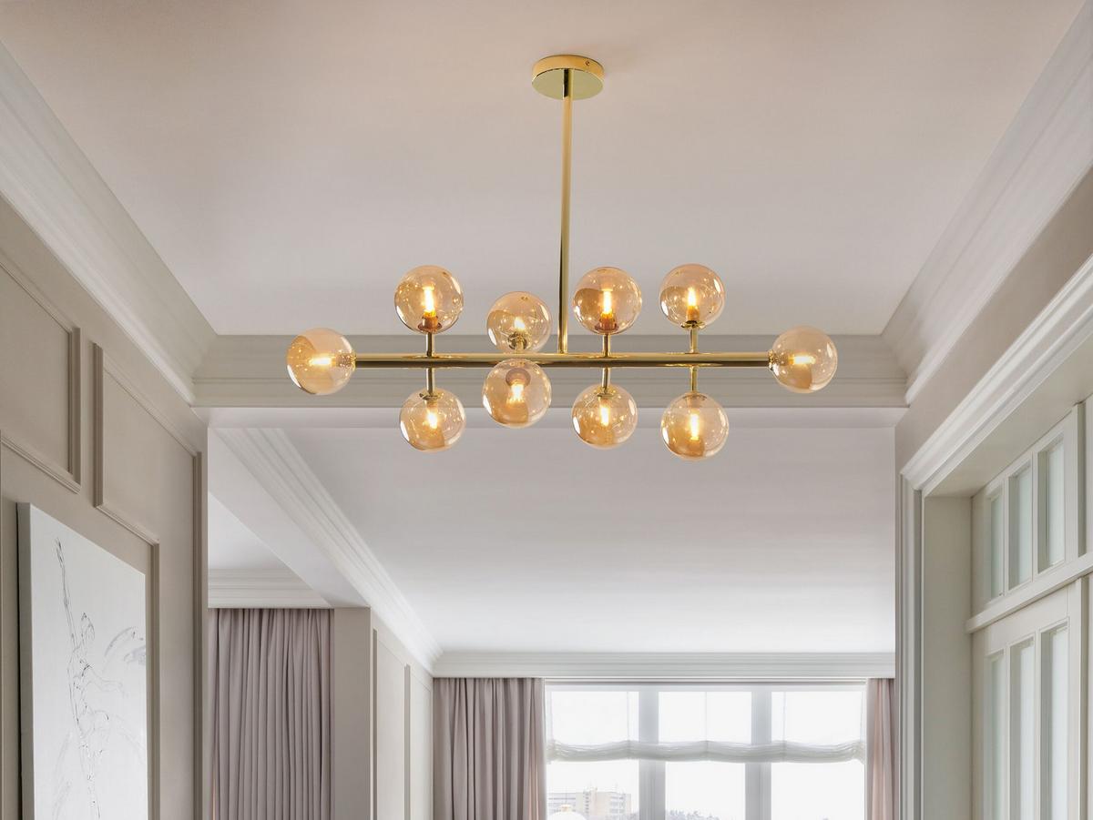 HÄNGELAMPE Ramis 34/90/68 cm - Goldfarben, Metall (34/34/68cm) - Beliani