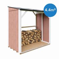 BRENNHOLZLAGER 2,54 m², Kaminholzunterstand mit ~4,4 m³ Lagerkapazität - Rot, Holz (118/220/215cm) - Timbela