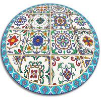 VINYL TEPPICH Ø80 cm Portugiesische Fliesen - Türkis, Kunststoff (80/80cm) - TULUP