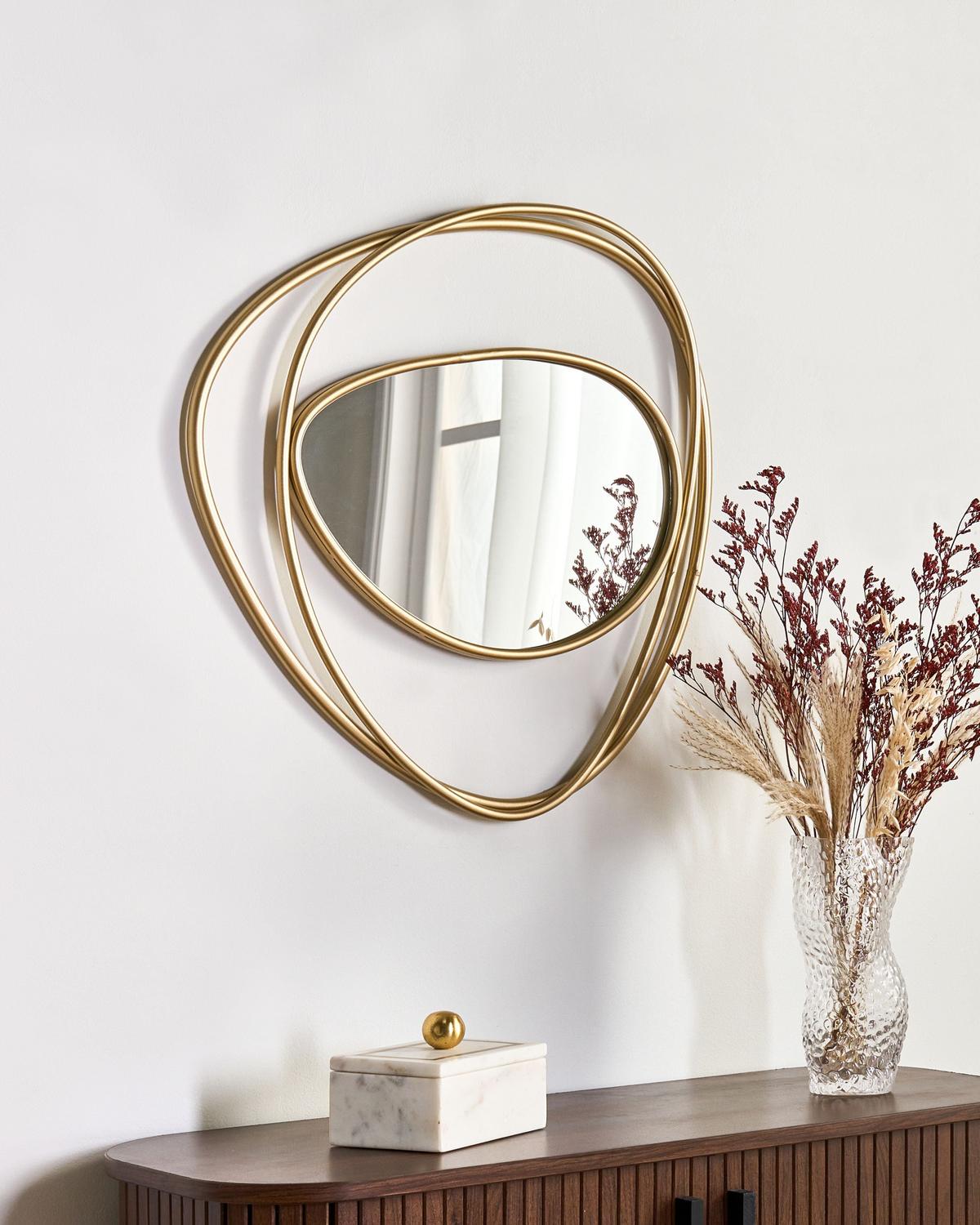 WANDSPIEGEL 50/54 cm Metall Gold Courcy - Goldfarben, Metall (50/54/3cm) - Beliani