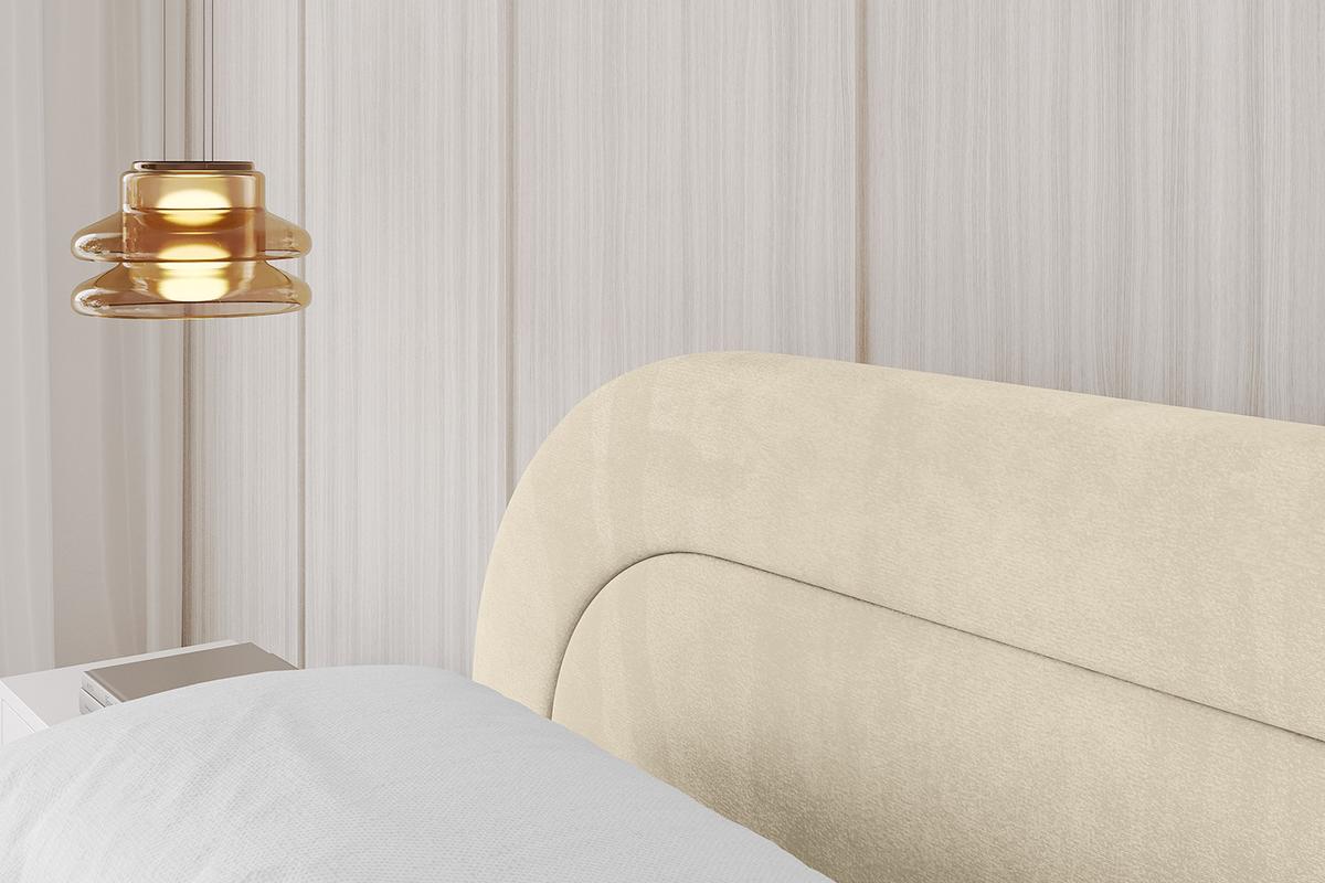 POLSTERBETT mit Bettkasten, Fußteil und Lattenrost, Boxbett ohne Matratze - LERIS-v1-Z 180x200 Beige - Ecru, Holzwerkstoff/Textil (180/200cm) - ALTDECOR