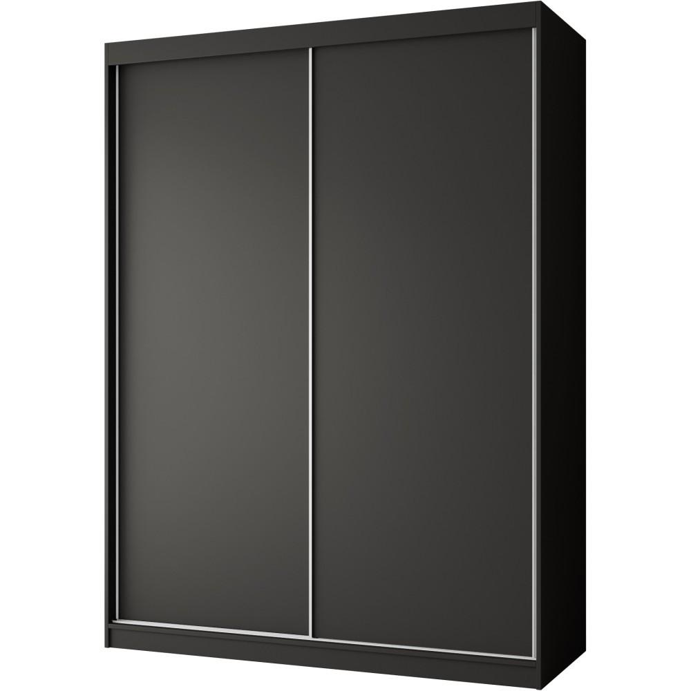 SCHWEBETÜRENSCHRANK Mario 150/216/61 schwarz - Schwarz, Holzwerkstoff (150/216/61cm) - Beautysofa