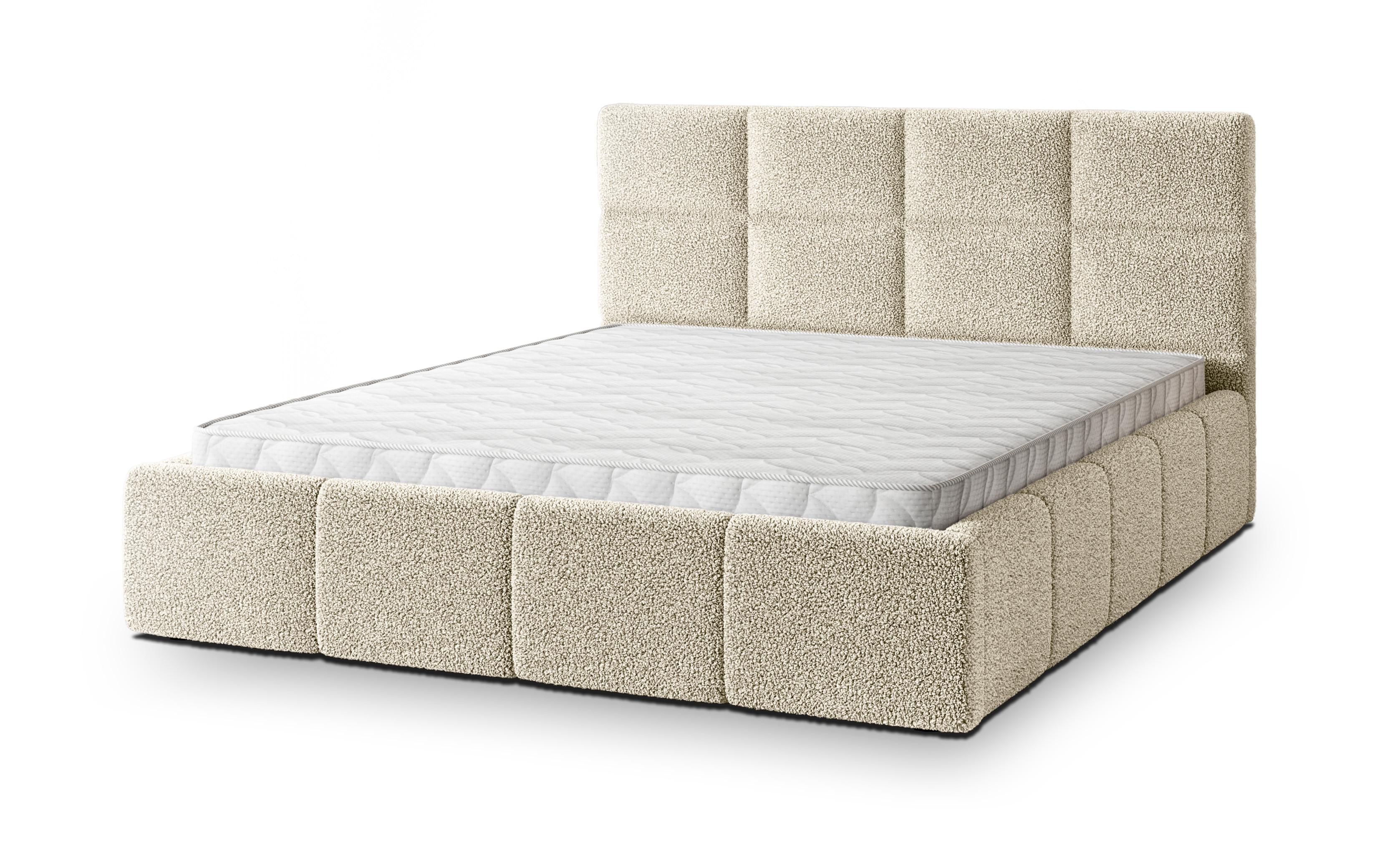 POLSTERBETT COMO Q 120x200 cm mit Bettkästen - Creme - Creme, Holz/Textil - MASSENO