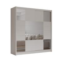 SCHWEBETÜRENSCHRANK KALISTA 203/215/61 cm 2-türig mit Spiegel Beige - Beige, Holzwerkstoff (203/215/61cm) - MASSENO