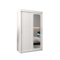 SCHWEBETÜRENSCHRANK 200/120/62 2-türig - Silberfarben/Weiß, Holz/Kunststoff (120/200/62cm) - MÖBEL KRYSPOL
