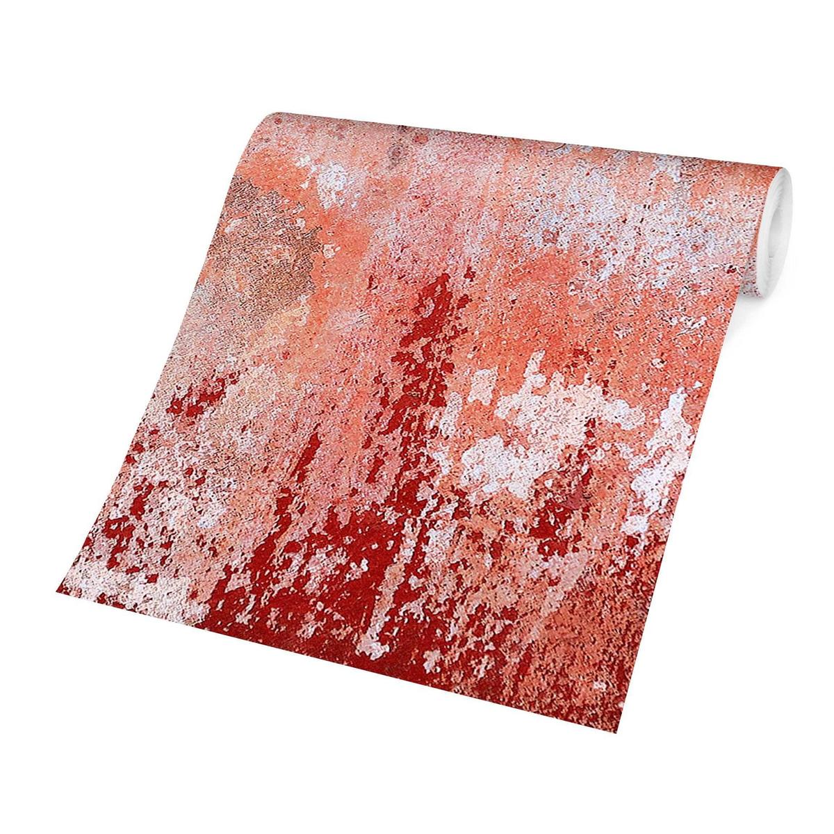 FOTOTAPETE Grunge Betonwand Rot 288/190 cm - Rot, Papier (288/190cm) - Bilderwelten