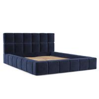 POLSTERBETT Paros mit Stauraum 160/200 cm Marineblau im Terra NW Stoff - Schwarz/Naturfarben, Holz/Holzwerkstoff (160/200cm) - AltaBeds