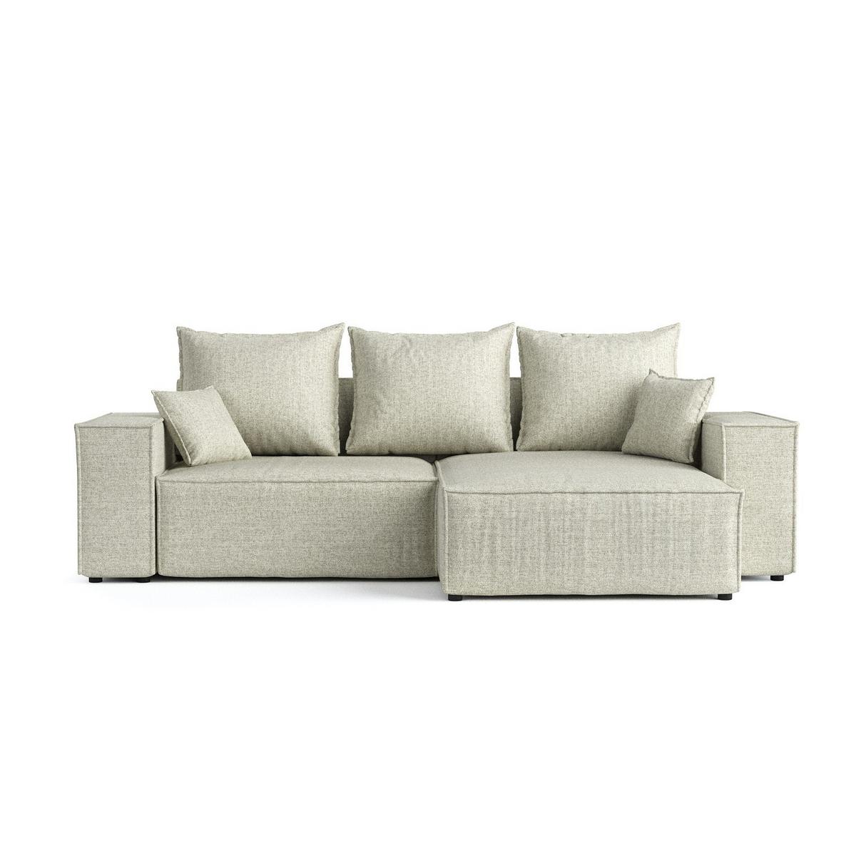 ECKSOFA SENSO mit Schlaffunktion Beige im City Stoff - Beige/Schwarz, Holz/Holzwerkstoff (255/148cm) - AltaBeds