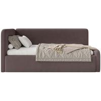 JUGENDBETT Fanko Samt Braun 90x200 cm - Schwarz/Braun, Kunststoff/Textil (90/200cm) - Selsey