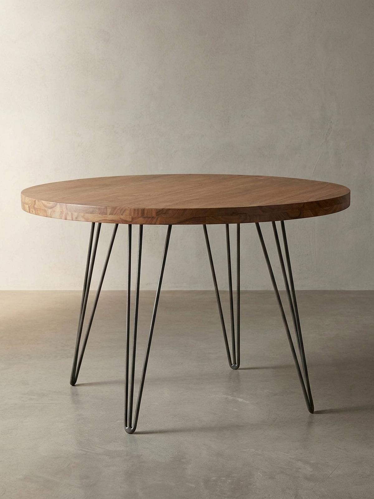 ESSZIMMERTISCH – Rund Massivholz 120 cm Landhausstil - Schwarz/Braun, Holz/Metall (73/120/78cm) - KADIMA DESIGN